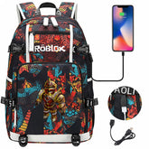 Roblox Backpack Travel Backpack Roblox SchoolBag with USB Charging Port